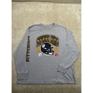 NFL Pittsburgh Steelers Tee Shirt Mens 3XL Gray Black Gold Logo Football